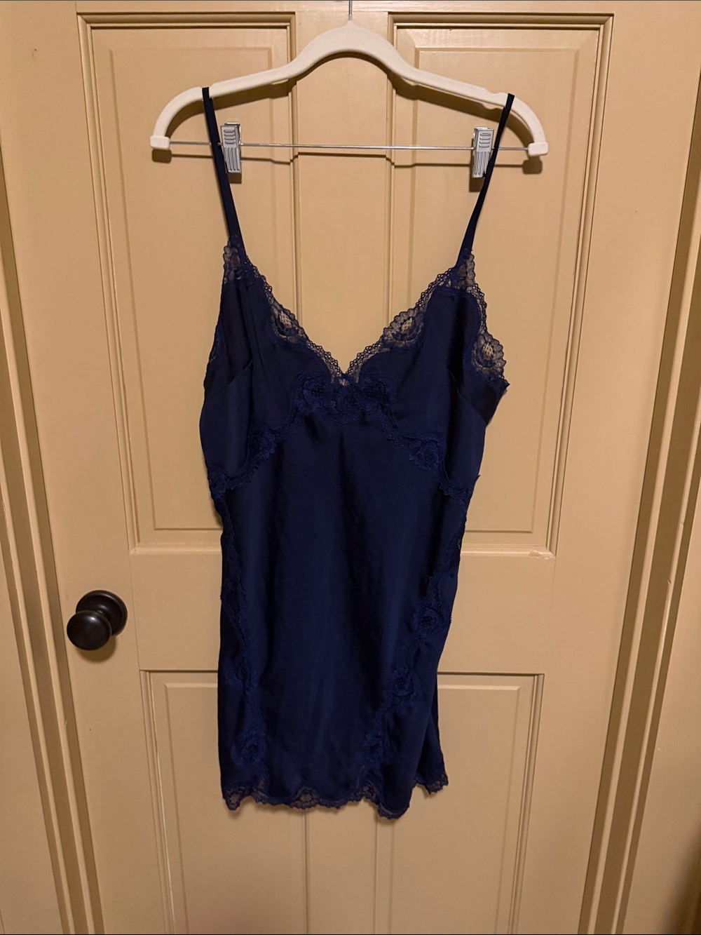 Victoria's Secret Navy Lace-Trim Chemise